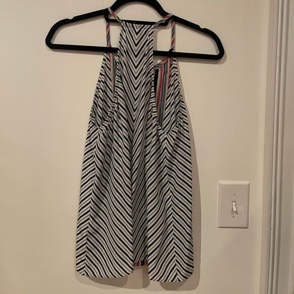 Joie pink, white & navy blue silk tank top size Small! - Picture 2 of 3